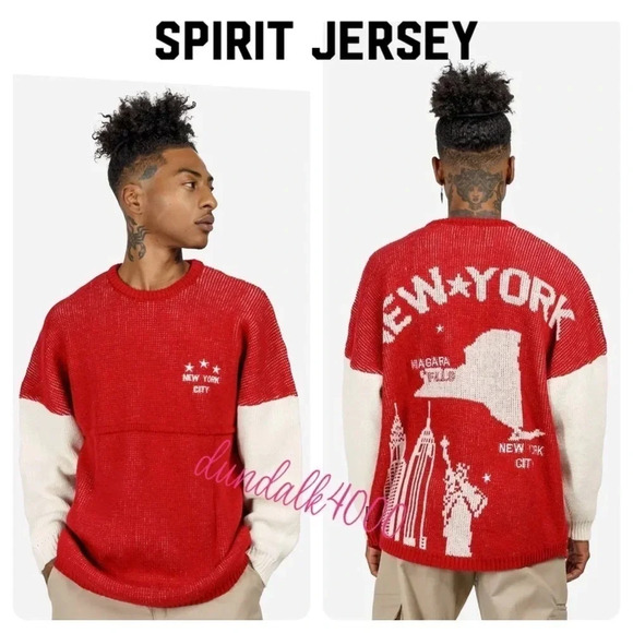 SPIRIT JERSEY NEW YORK STATE KNIT SWEATER UNISEX S - Picture 1 of 7
